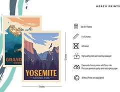 National Park Posters & Prints – Set Of 4 Vintage National Parks Poster | Nat…