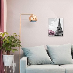 Paris Eiffel Tower Wall Decor for Girls Bedroom Black and 16″L x 12″W, Pink