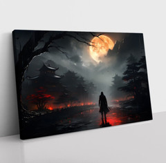 Mystical Samurai Ancient Japanese Fantasy Painting Print Canvas Wall Art Warrior