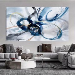 Abstract Blue & White Canvas Wall Art Canvas Painting Canvas Mural Home Decor