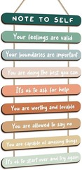 Inspirational Mental Health Wall Decor – Wooden Affirmations for Home Therapy