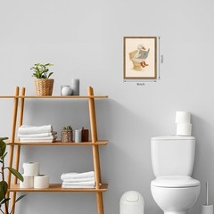 Framed Duck Bathroom Wall Art, Whimsical Duck Reading on , Funny Bathroom Wal…