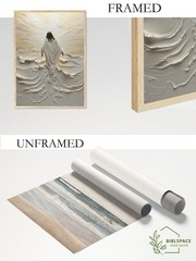 Jesus Walking on Water Wall Art Natural Wood Framed Religious Wall Decor Chri…