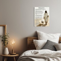 Psalm 91 Canvas Wall Art Bible Verses Decor Scripture Painting Christian Pray…