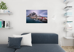 Reine Rorbuer Ocean Fishing Village Lofoten Norway Photo Art Print Poster 24×36