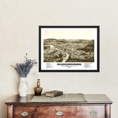 Old Map of Hillsborough-Bridge, NH 1884 – Vintage Hillsborou