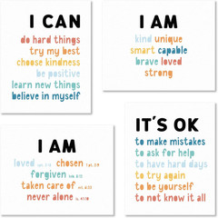 Art Posters for Classroom Inspirational Affirmation Kids Wall Art Prints Set of