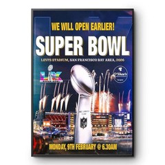 Super Bowl 2026 Poster LIX Levi’s Stadium SanFrancisco NFL Football Wall Art New