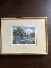 Jan Lenneville Texas Bluebonnets Landscape Print Framed & Matted Horizontal