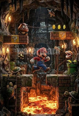 MARIO VIDEO GAMES SIZE 13»X19» home decor glossy photo paper premium #4