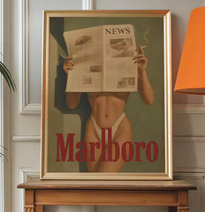 Retro Vintage Marlboro Poster Printing Wall Art For Living Room Home Decor