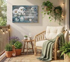 Daisy Canvas Wall Art Butterfly Wall Decor Inspirational Poster Print Flower …