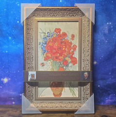 Vincent van Gogh Framed ‘vase with poppies’ Print, Gold Frame, 12″x18″ Vertical
