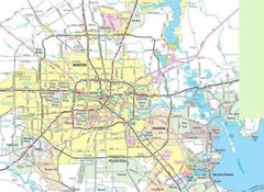 HOUSTON TEXAS MAP Wall Print Photo Poster road city usa tx