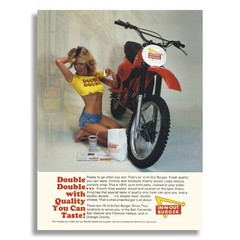 Vintage In-N-Out Burger Double Double Poster Ad Metal Print 18×24 24×32
