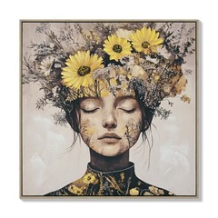 Beauty Posters Beauty lady Wall Art Gold and White Floral Canvas Artwork