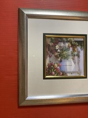 Floral Rose Print Framed Greenbrier International Double Matted Flower Picture