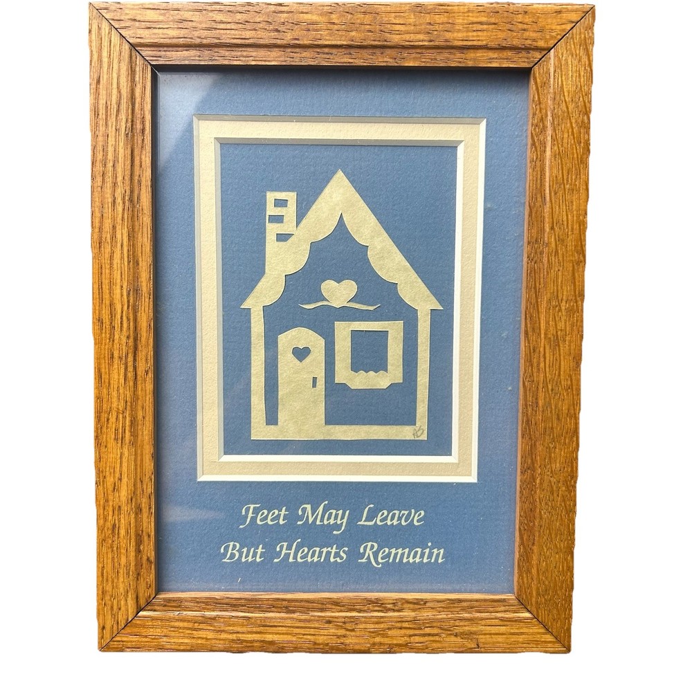 Ark Minneapolis Framed 6×8 Paper Cut Art “Feet May Leave but Hearts Remain”