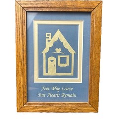 Ark Minneapolis Framed 6×8 Paper Cut Art “Feet May Leave but Hearts Remain”