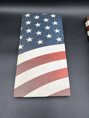 American Flag Collections ETC Canvas Wall Art Picture Print Light Up Stars 3pc