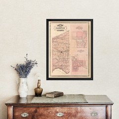 Old Map of Porter County, IN 1876 – Vintage Indiana Art