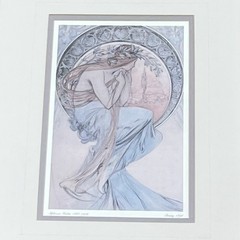 Vintage Alphonse Mucha ‘Poetry’ Art Print Ornate Frame Art Nouveau 14″x18″