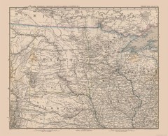 Historic State Map – Midwest – Stielers 1885 – Vintage Wall Art