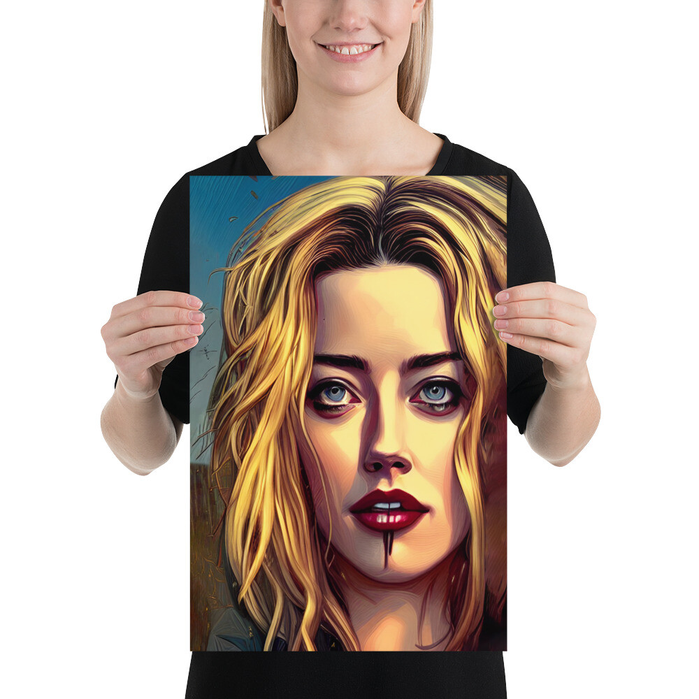 Amber Heard Poster Wall Art 12″x18″ Inches Artwork Johnny Depp Fan Picture Print