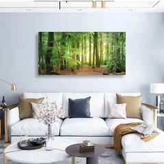Green Forest Wall Art for Living Room Bedroom Office Large Nature Canvas Wall…