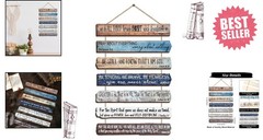 Portrait Christian Wall Art – 7 Rustic Signs with Inspirational Bible Verses