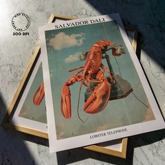 Lobster Telephone Dali Painting, Salvador Dali Print, Dali Poster, Dali