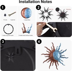 Captivating 30-Inch Sun and Moon Metal Wall Decor – Ideal Gift for Any Occasion