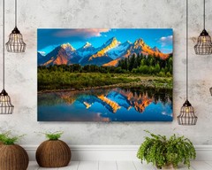 Grand Teton National Park Canvas Wall Art, Scenic Mountain, Nature Wall Decor,