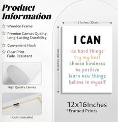3Pcs Kids Affirmation Wall Art Positive Canvas 16x24in