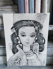 Retro Barbie Portrait Art Print 8×10