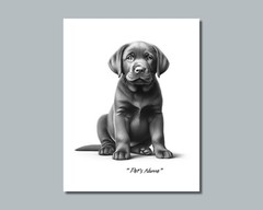 Personalized BLACK Lab LABRADOR Puppy Pet Photo DOG NAME Picture 8×10 11×14 P2