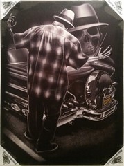 DGA Perfection Cholo Chicano Lowrider Stretched Canvas Wall Art Wooded Frame