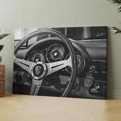 Porsche 911 Dashboard Vintage Sports Cars Canvas Print Wall Art