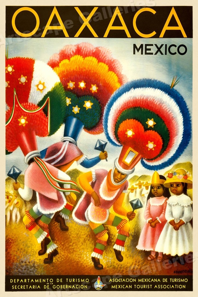 Visit Oaxaca Mexico – 1947 Vintage Style Travel Poster – 16×24