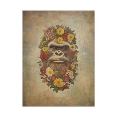 Vintage SASQUATCH FLOWERS Wall Art, Bigfoot Floral Poster, Yeti Botanical Decor