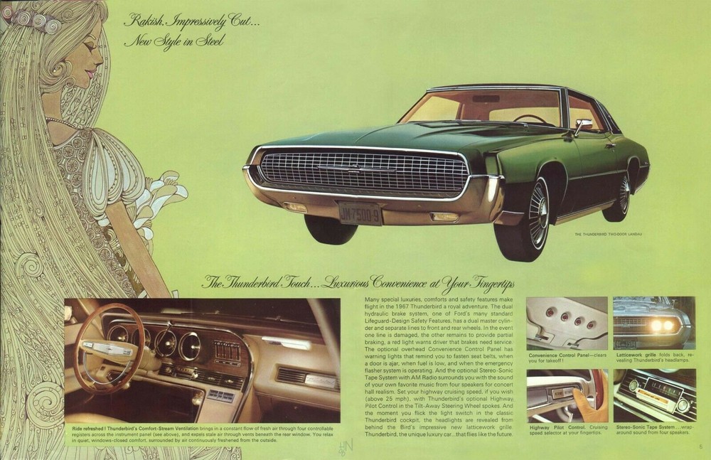 1967 Ford Thunderbird Brochure Green- Poster 20×30