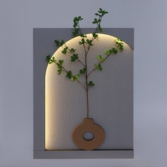20W Plants Decor Electric Sandstone Painting Wall Decoration with LED Light