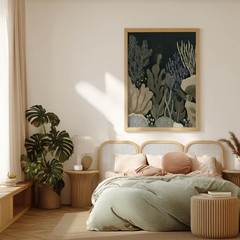 Modern Underwater Botanical Wall Art Print, Minimal Coastal Poster Decor