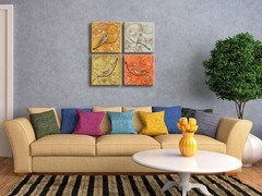 4 Birds on Blooming Trees Animal Floral Canvas Prints Oil Paintings Style Lan…