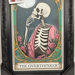 Sapna Shah The Overthinker Skeleton Tarot Framed Wall Art Black Ornate 18×12″