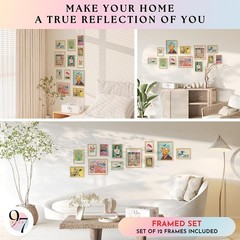 Eclectic Framed Art Prints 12pc Bedroom Living Room Trendy Decor