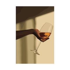 Black Woman Wine Poster Abstract Black Girl Magic Wall Art Decor