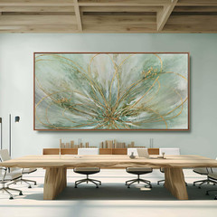 Oversized Abstract Gold Line Canvas Art for Bedroom & Dining Room 36″x70