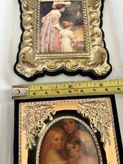 2 Vintage Gold Plastic ‘Framed Petites’ VICTORIAN STYLE reprints, Small