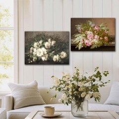Vintage Floral Wall Art Set of 2, 16″L x 12″W, 2Pcs Flower